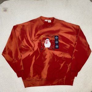 Vintage Northcrest Winter Snowmen Bleached Sweatshirt: Size Extra Large